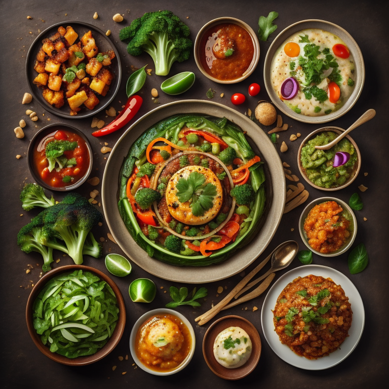 "Satisfy Your Hunger and Your Conscience: Flavorful Vegan and Vegetarian Recipes for Any Mealtime"1. Vegan Mushroom Stroganoff: Creamy, comforting, and packed with earthy mushroom flavor, this vegan version of the classic Russian dish is perfect for a cozy dinner at home.2. Roasted Vegetable Buddha Bowls: Nutrient-packed and filled with a variety of textures and flavors, these bowls are the perfect foundation for a satisfying and wholesome meal.3. Veggie Bolognese: A tasty and filling take on the Italian classic, this plant-based version is packed with protein from lentils and loaded with fresh herbs and vegetables.4. Eggplant Parmesan: Whether you're a vegan or just looking to cut back on meat, this classic dish is satisfyingly cheesy, saucy, and savory, all without the meat.5. Vegan Lentil Soup: Warm and comforting, this hearty soup is full of wholesome goodness from earthy lentils and lots of vegetables in a rich tomato base.6. Vegan Pad Thai: Quick and easy to make, this flavorful and satisfying vegan recipe has all the traditional flavors of pad thai without the meat.7. Vegan BBQ Jackfruit Sliders: These sliders are a great alternative to traditional BBQ fare, filled with sweet and savory BBQ jackfruit that's sure to satisfy.8. Vegetarian Black Bean Chili: Thick, hearty, and packed with protein and flavor, this comforting chili is perfect for a cold night in.9. Vegan Cauliflower Fried Rice: This flavorful and veggie-packed fried rice is a healthy and satisfying alternative to the classic takeout dish.10. Vegan Butternut Squash and Quinoa Salad: This colorful and nutritious salad features roasted butternut squash, quinoa, and a variety of fresh veggies topped with a tangy lemon-tahini dressing.