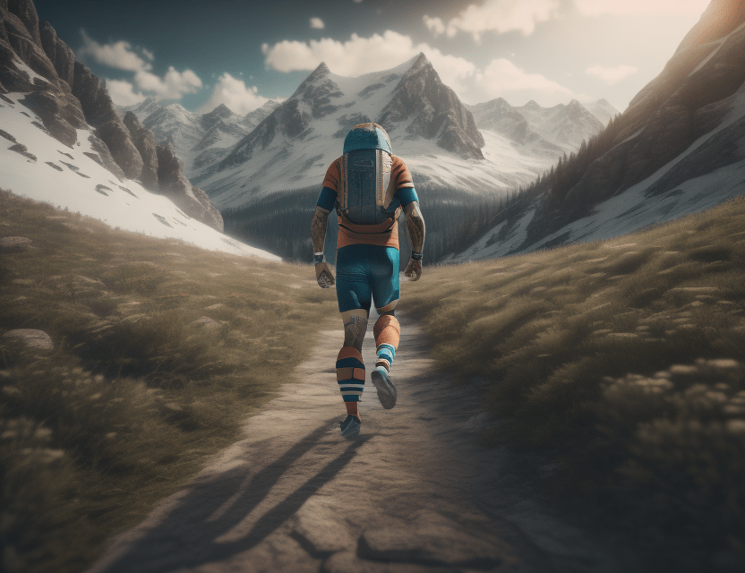 Alt text: An image illustrating the benefits of finding one's unique path to sports. The image shows a person running towards open gates, symbolizing new opportunities and a new chapter in their life. The background features a mix of running tracks, basketball courts, and other sports fields, representing various sports and activities. The image aims to inspire and motivate individuals to pursue sports as a means to discover hidden talents, improve well-being, and build social connections.