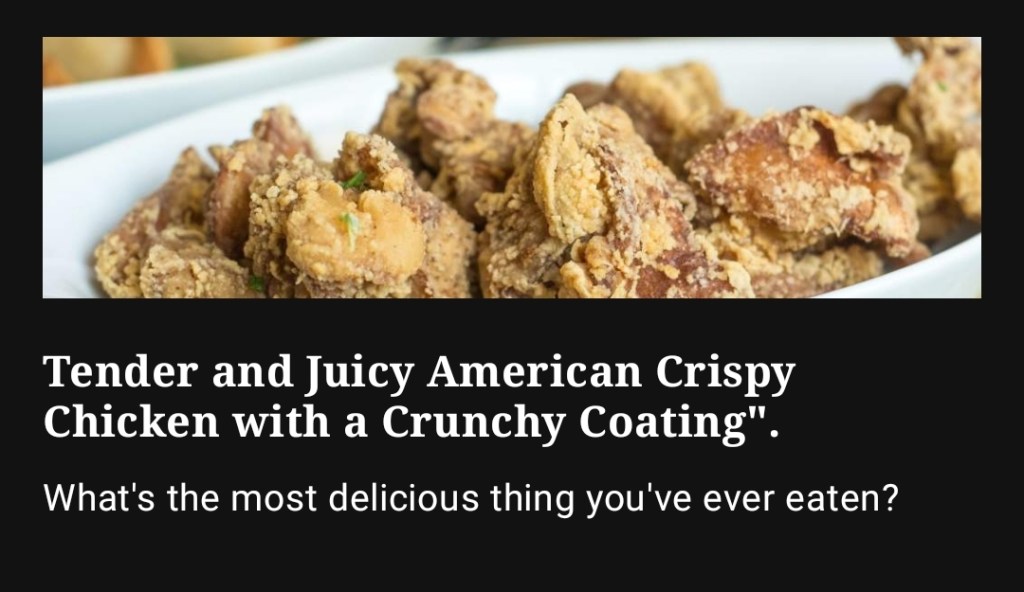 This image showcases a succulent piece of tender chicken, boasting a crispy golden-brown exterior. The crispy texture is a result of expert cooking techniques, providing a delightful contrast to the juicy and tender meat. Whether it's a fried cut or oven-baked perfection, this chicken promises a satisfying dining experience, combining both the crispy, irresistible exterior and the tender, flavorful meat within