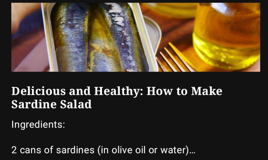 Sardines salad fish and seafood