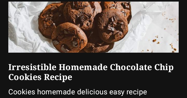 Cookies Recipe taste dessert full of chocolate 